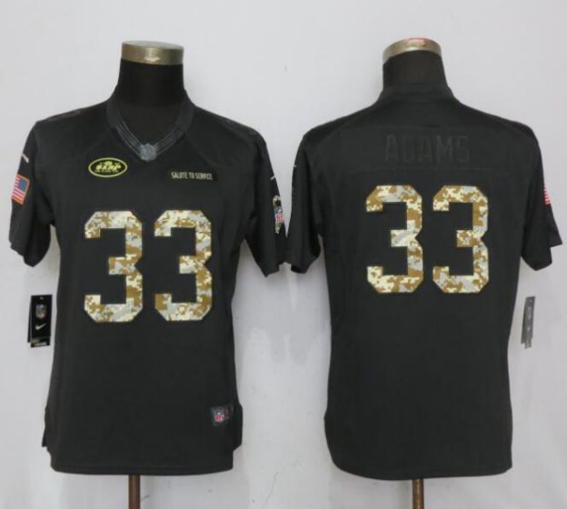 2017 NFL Women Nike New York Jets #33 Adams Anthracite Salute To Service Limited Jersey